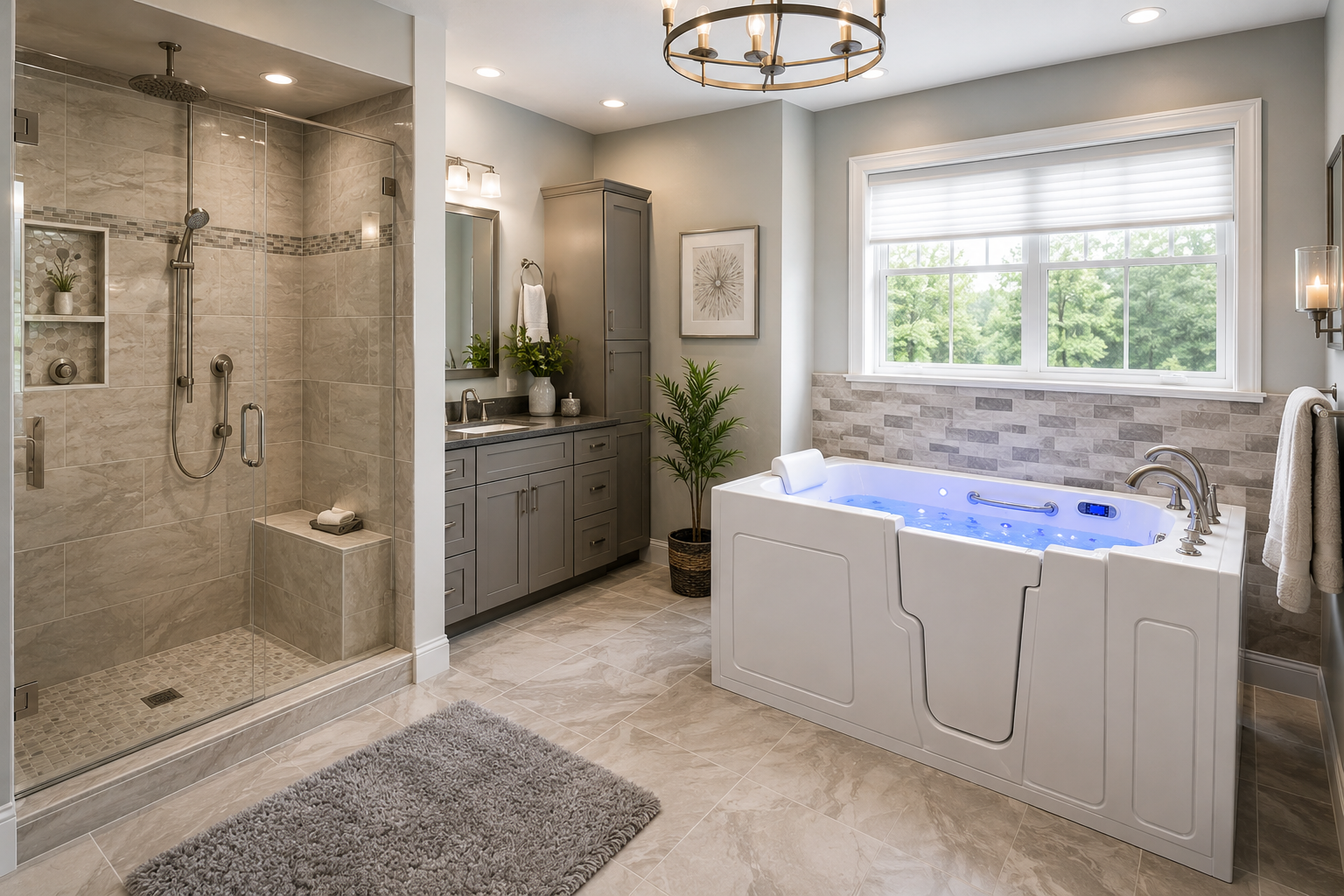 Complete walk-in safety tub bathroom makeover